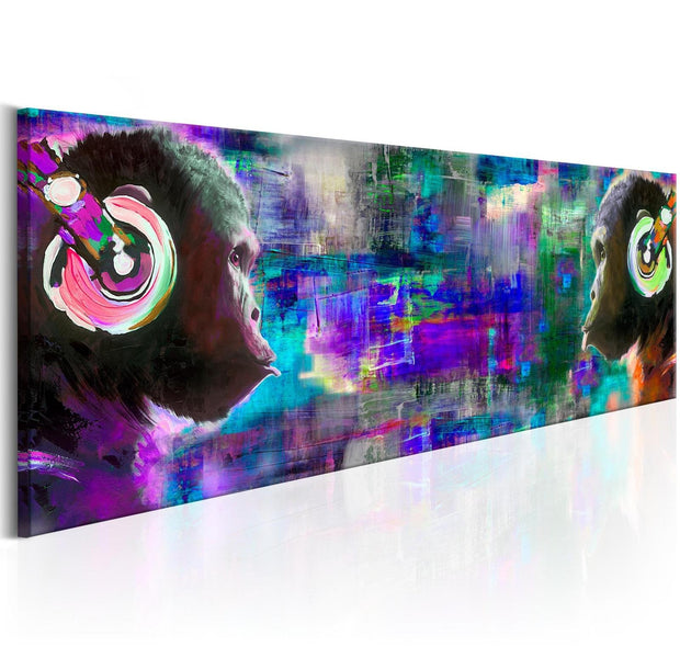 Stretched Canvas Animal Art - Musical Rivalry-Tiptophomedecor