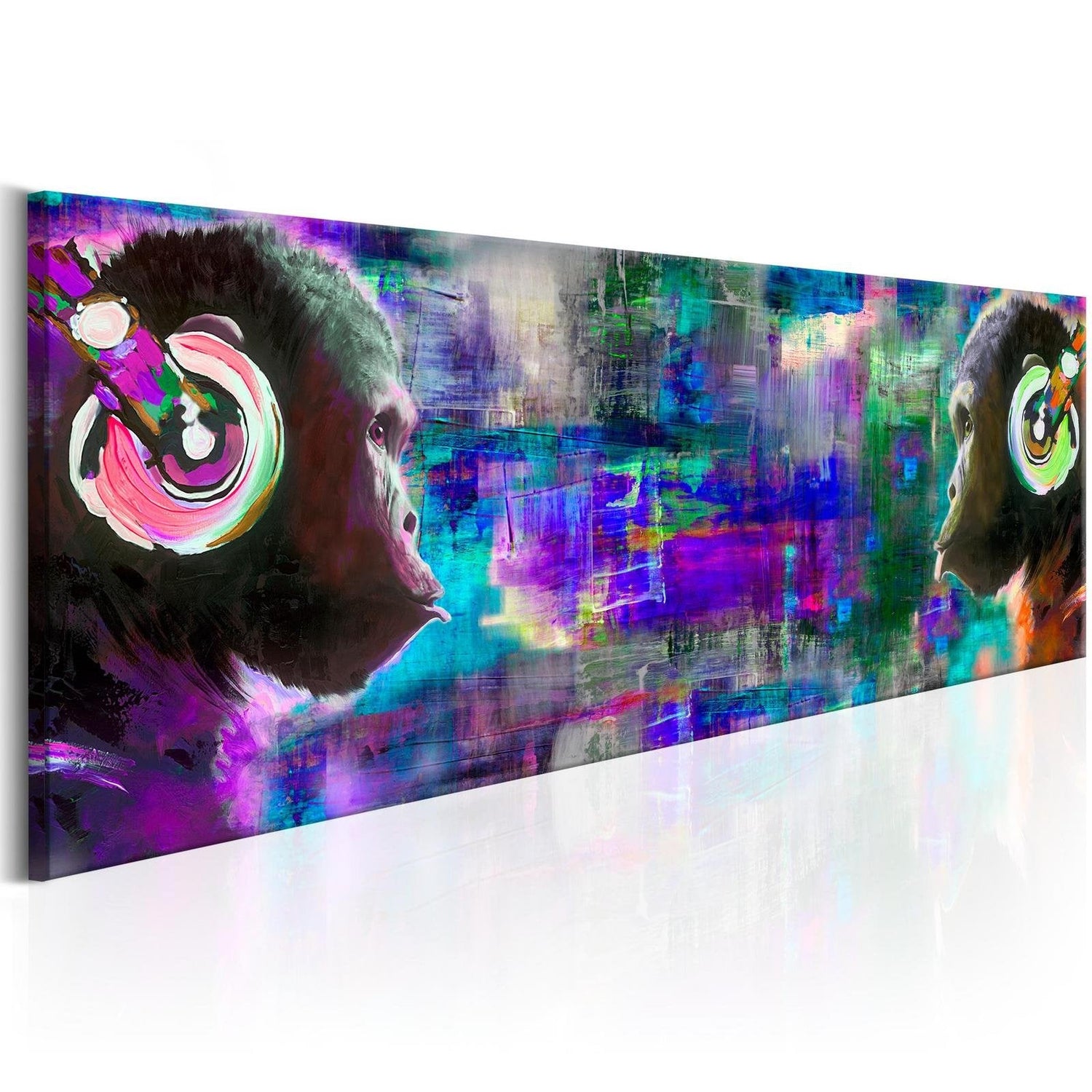 Stretched Canvas Animal Art - Musical Rivalry-Tiptophomedecor