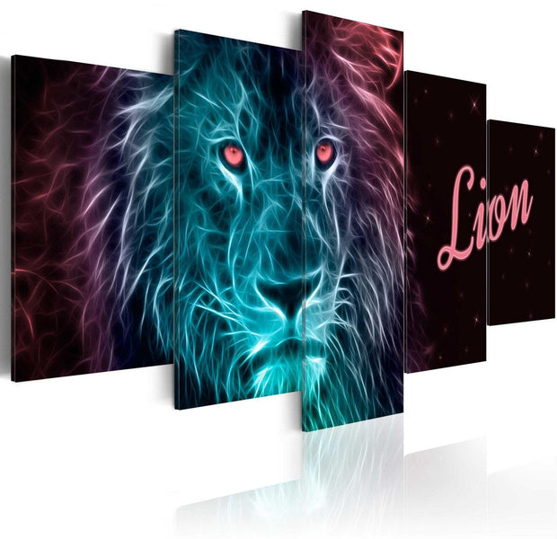 Stretched Canvas Animal Art - Neon King-Tiptophomedecor