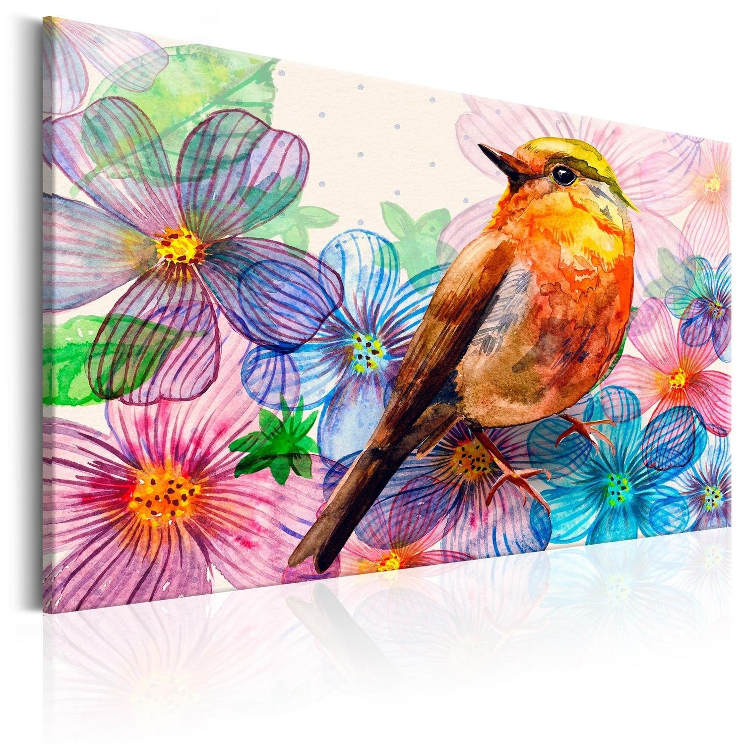 Stretched Canvas Animal Art - Nightingale'S Song-Tiptophomedecor