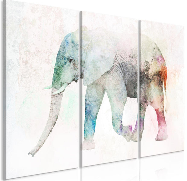 Stretched Canvas Animal Art - Painted Elephant-Tiptophomedecor