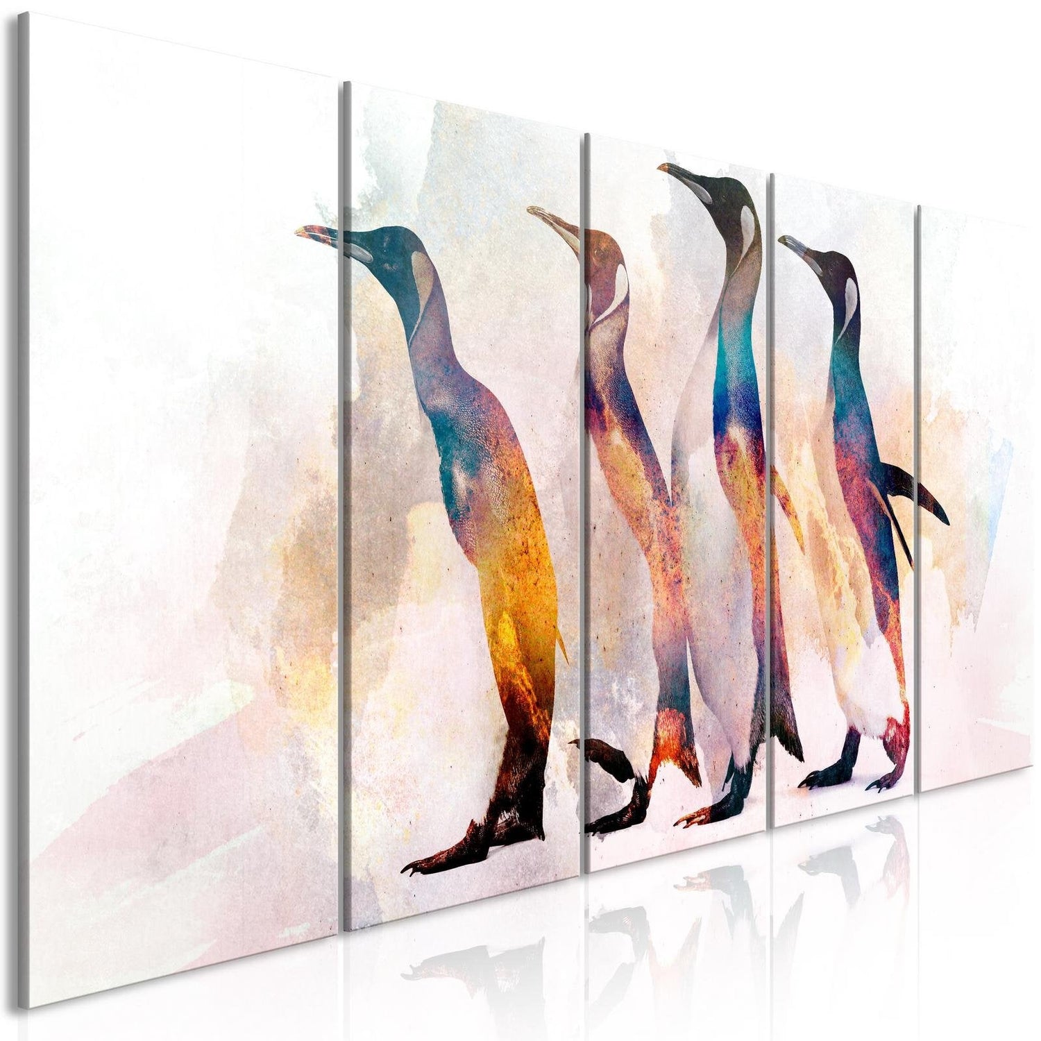 Stretched Canvas Animal Art - Penguin Wandering Narrow-Tiptophomedecor