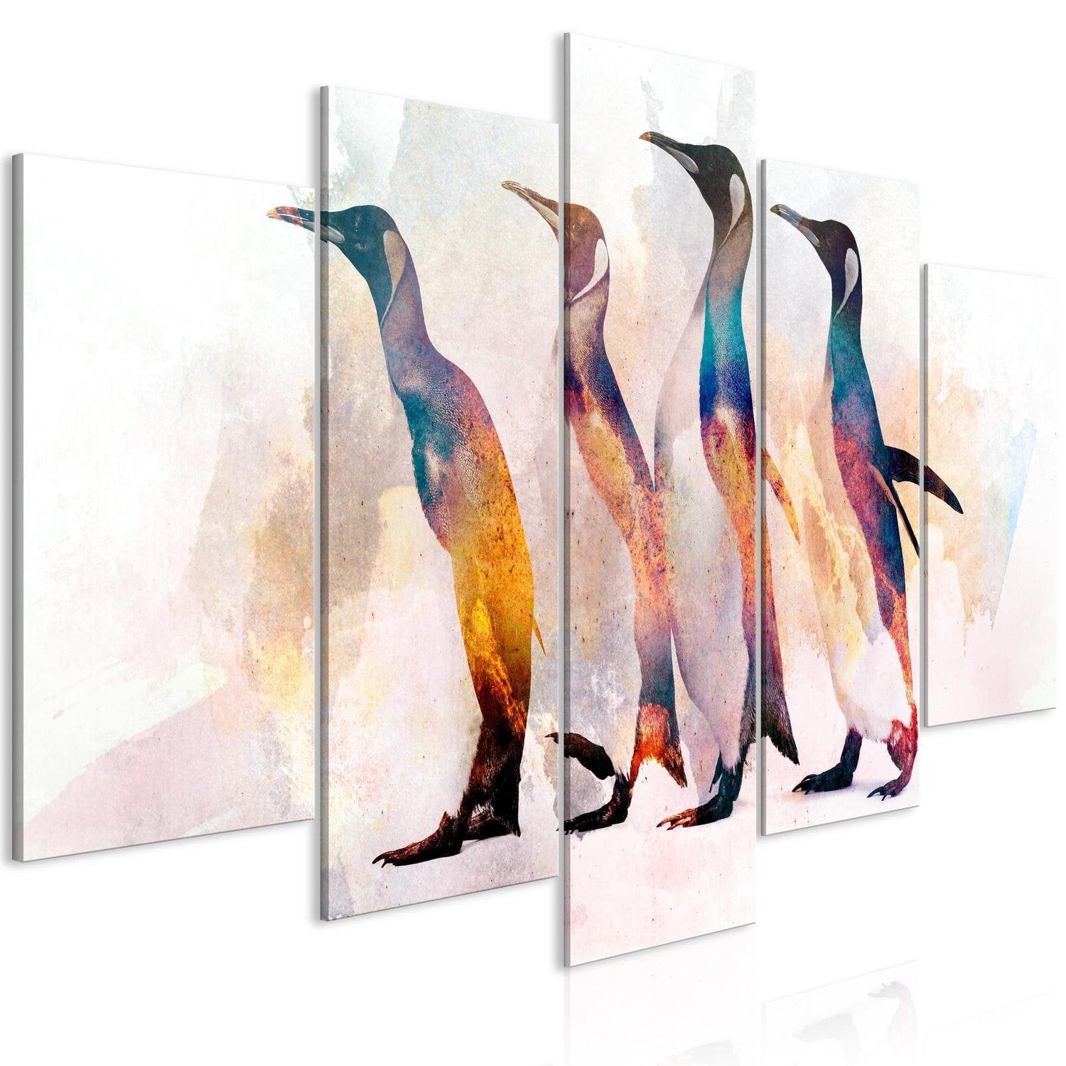 Stretched Canvas Animal Art - Penguin Wandering Wide-Tiptophomedecor