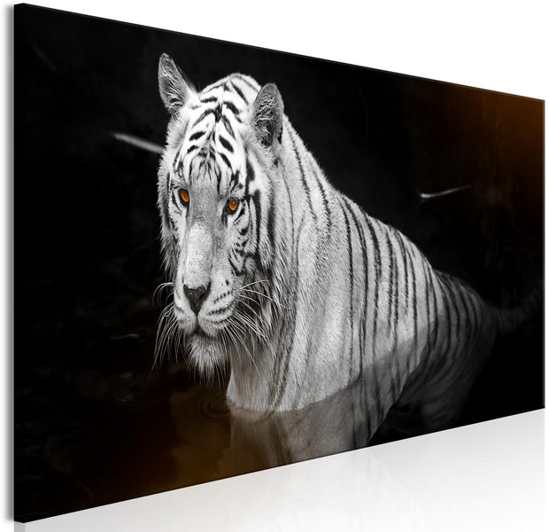 Stretched Canvas Animal Art - Shining Tiger Orange Narrow-Tiptophomedecor