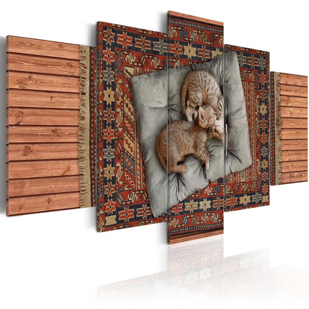 Stretched Canvas Animal Art - Soft Kitty, Warm Kitty, Little Ball Of Fur...-Tiptophomedecor