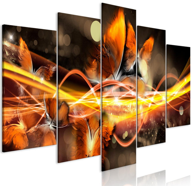 Stretched Canvas Animal Art - Swarm Of Butterflies Orange 5 Piece-Tiptophomedecor