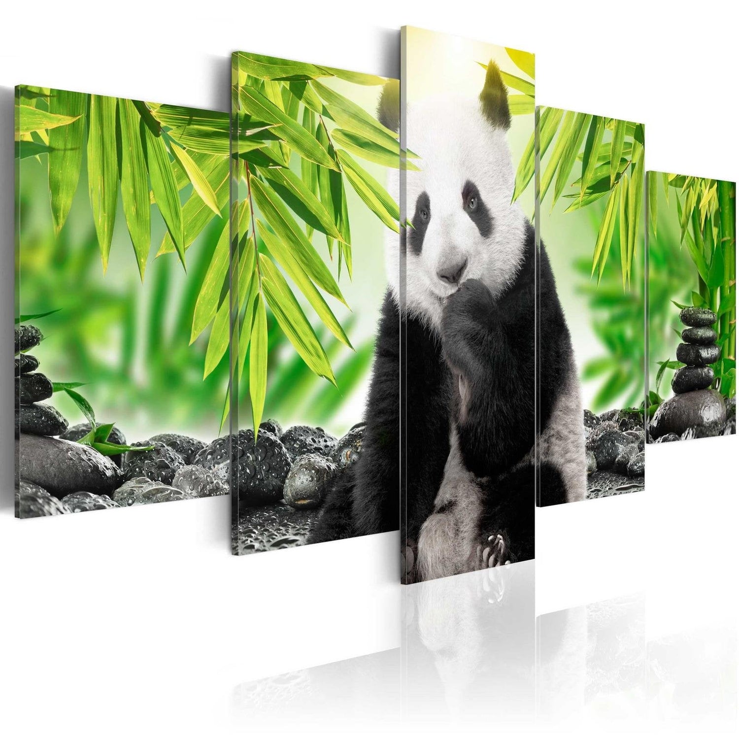 Stretched Canvas Animal Art - Sweet Little Panda-Tiptophomedecor