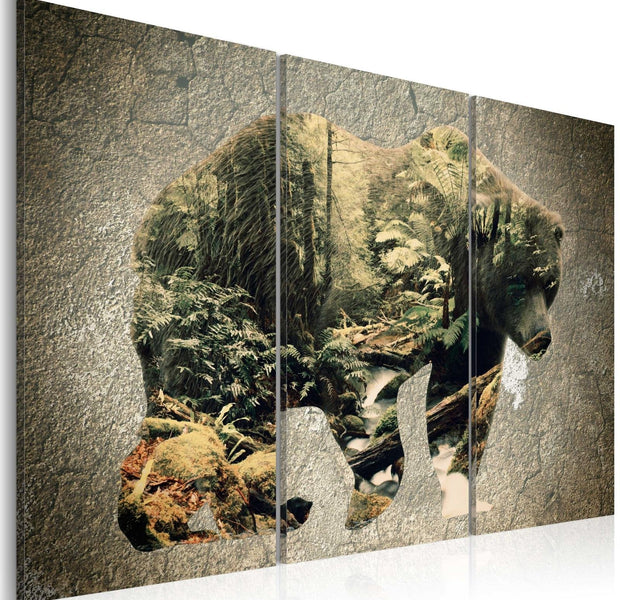 Stretched Canvas Animal Art - The Bear In The Forest-Tiptophomedecor