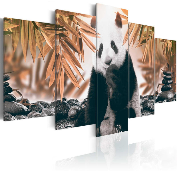Stretched Canvas Animal Art - Thoughtful Panda-Tiptophomedecor