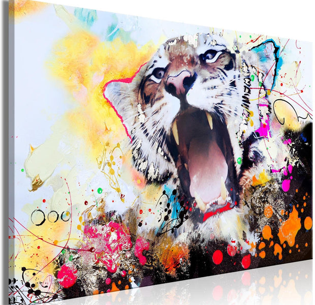 Stretched Canvas Animal Art - Tiger'S Roar Wide-Tiptophomedecor
