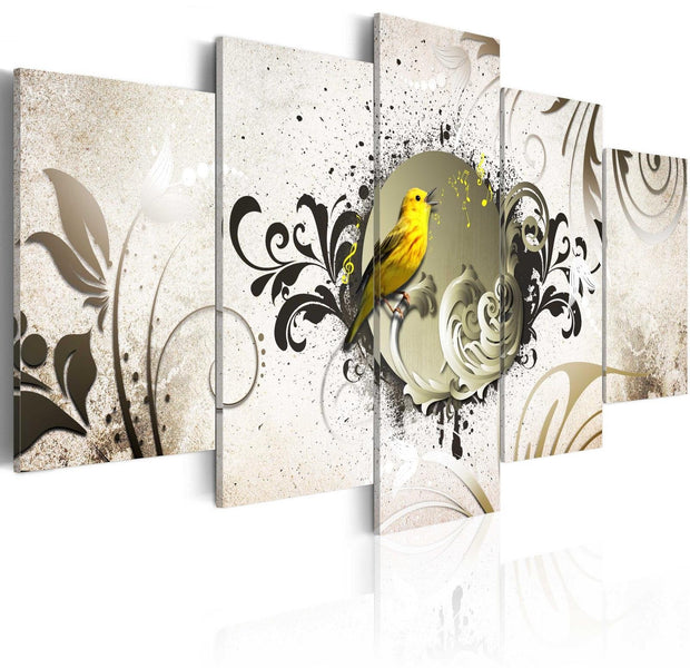 Stretched Canvas Animal Art - Yellow Bird-Tiptophomedecor