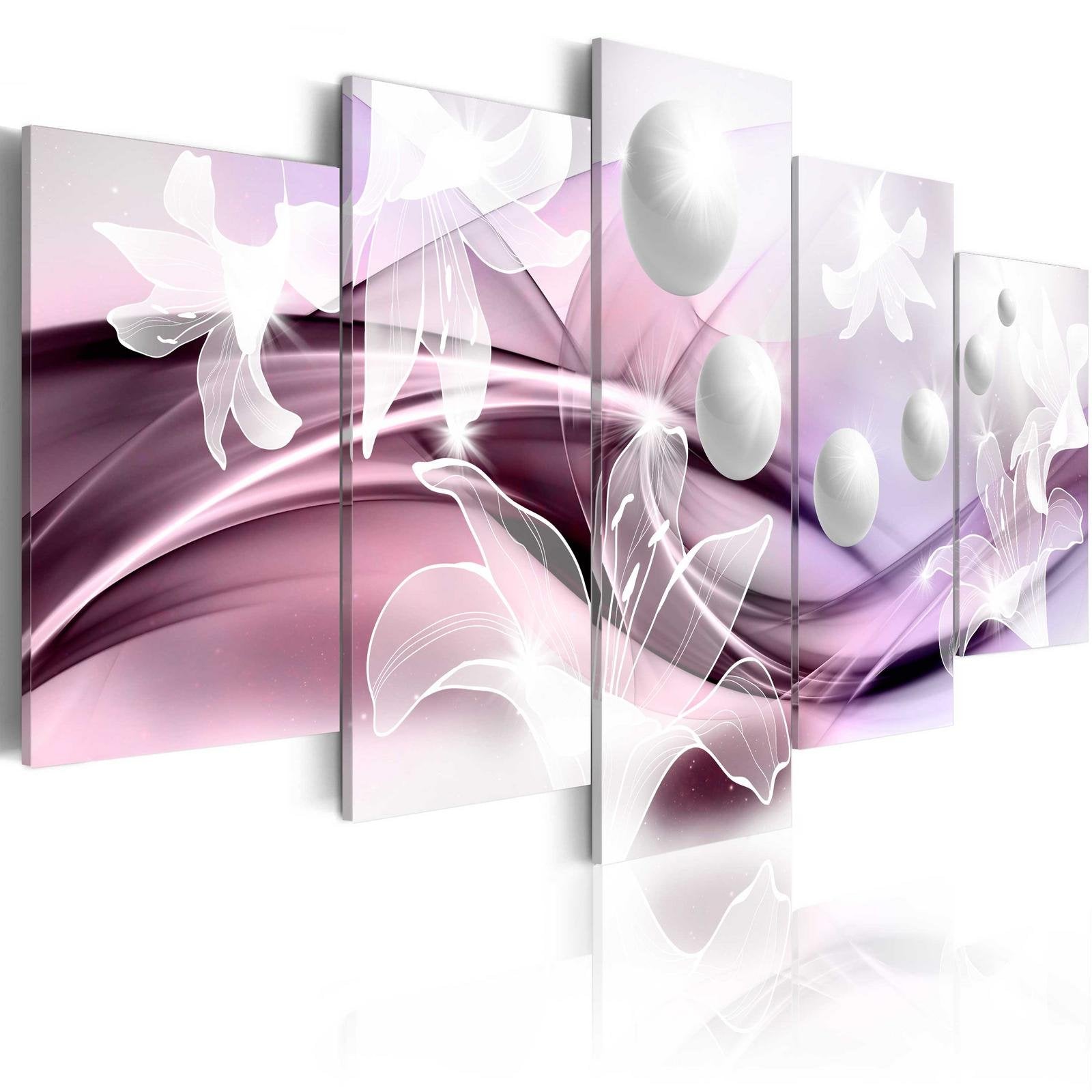 Stretched Canvas Floral Art - A Fantasy Of Lilies-Tiptophomedecor