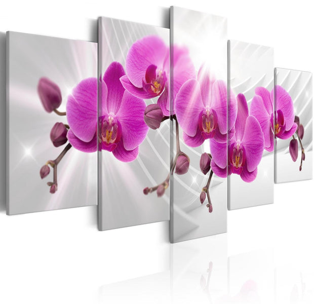 Stretched Canvas Floral Art - Abstract Garden: Pink Orchids-Tiptophomedecor