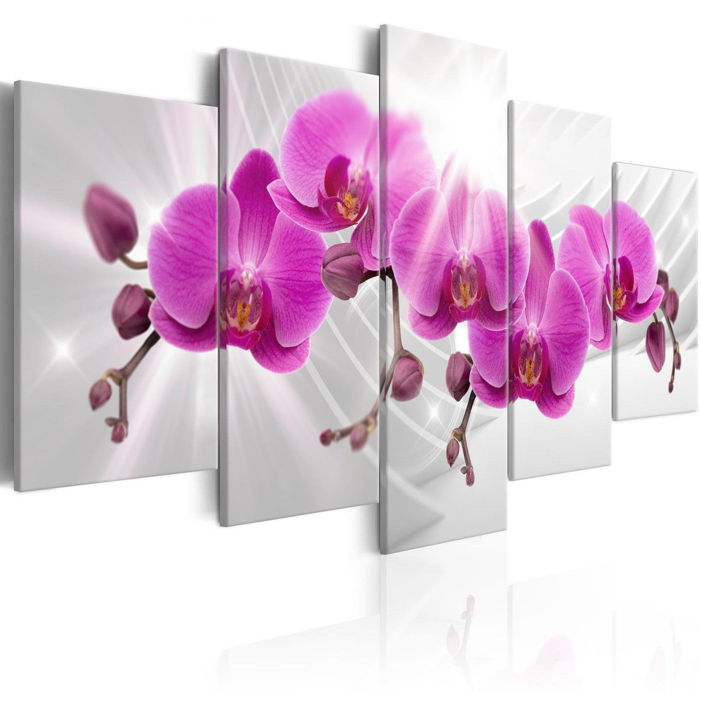 Stretched Canvas Floral Art - Abstract Garden: Pink Orchids-Tiptophomedecor