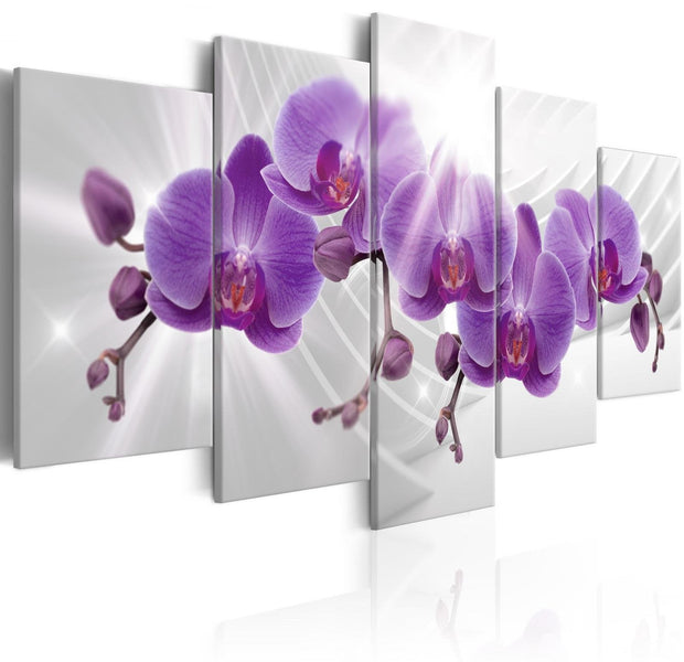 Stretched Canvas Floral Art - Abstract Garden: Purple Orchis-Tiptophomedecor