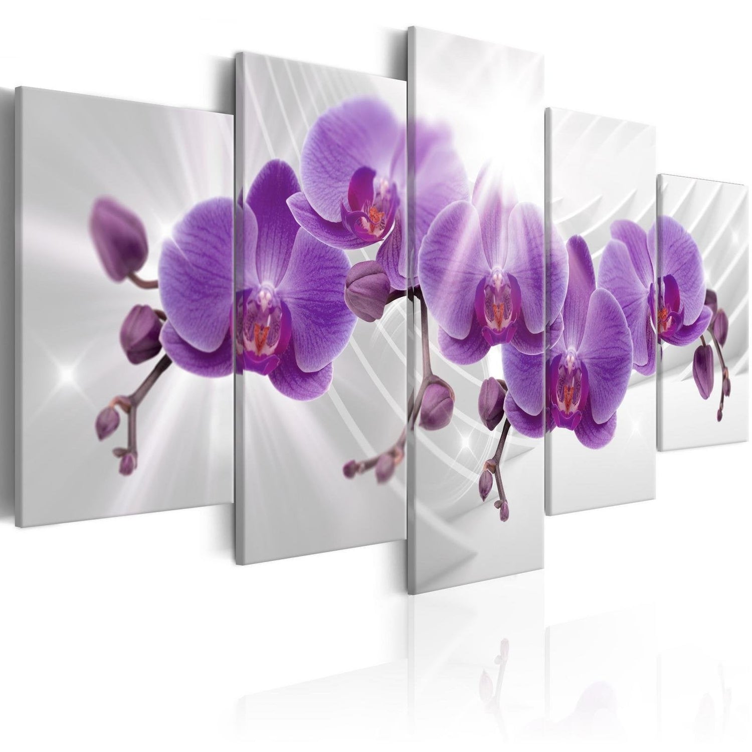 Stretched Canvas Floral Art - Abstract Garden: Purple Orchis-Tiptophomedecor