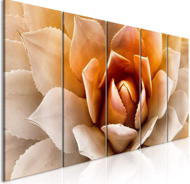 Stretched Canvas Floral Art - Agave Narrow Orange-Tiptophomedecor