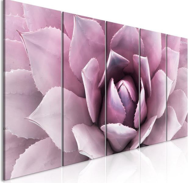 Stretched Canvas Floral Art - Agave Narrow Pink-Tiptophomedecor