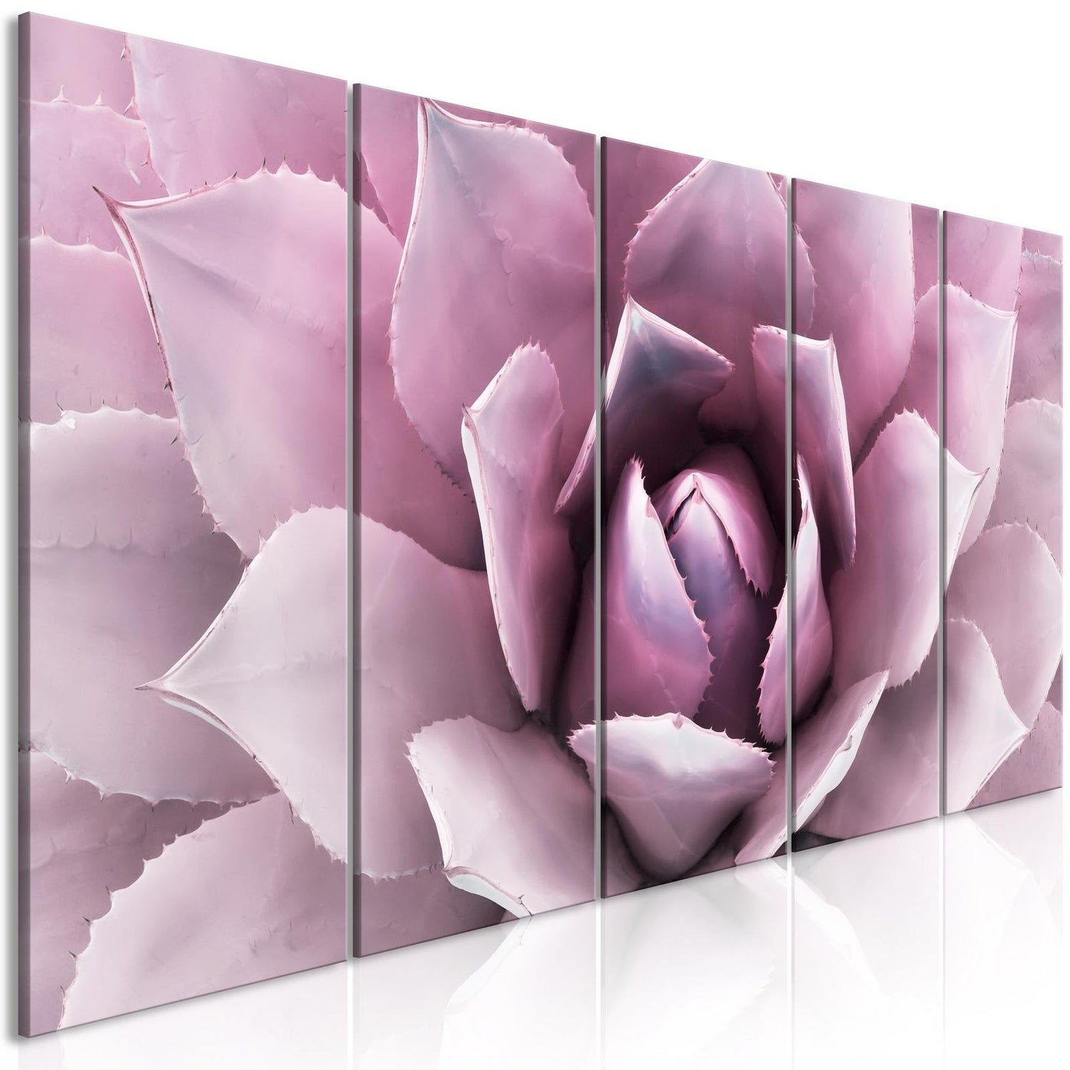 Stretched Canvas Floral Art - Agave Narrow Pink-Tiptophomedecor