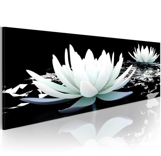 Stretched Canvas Floral Art - Alabaster Lilies-Tiptophomedecor