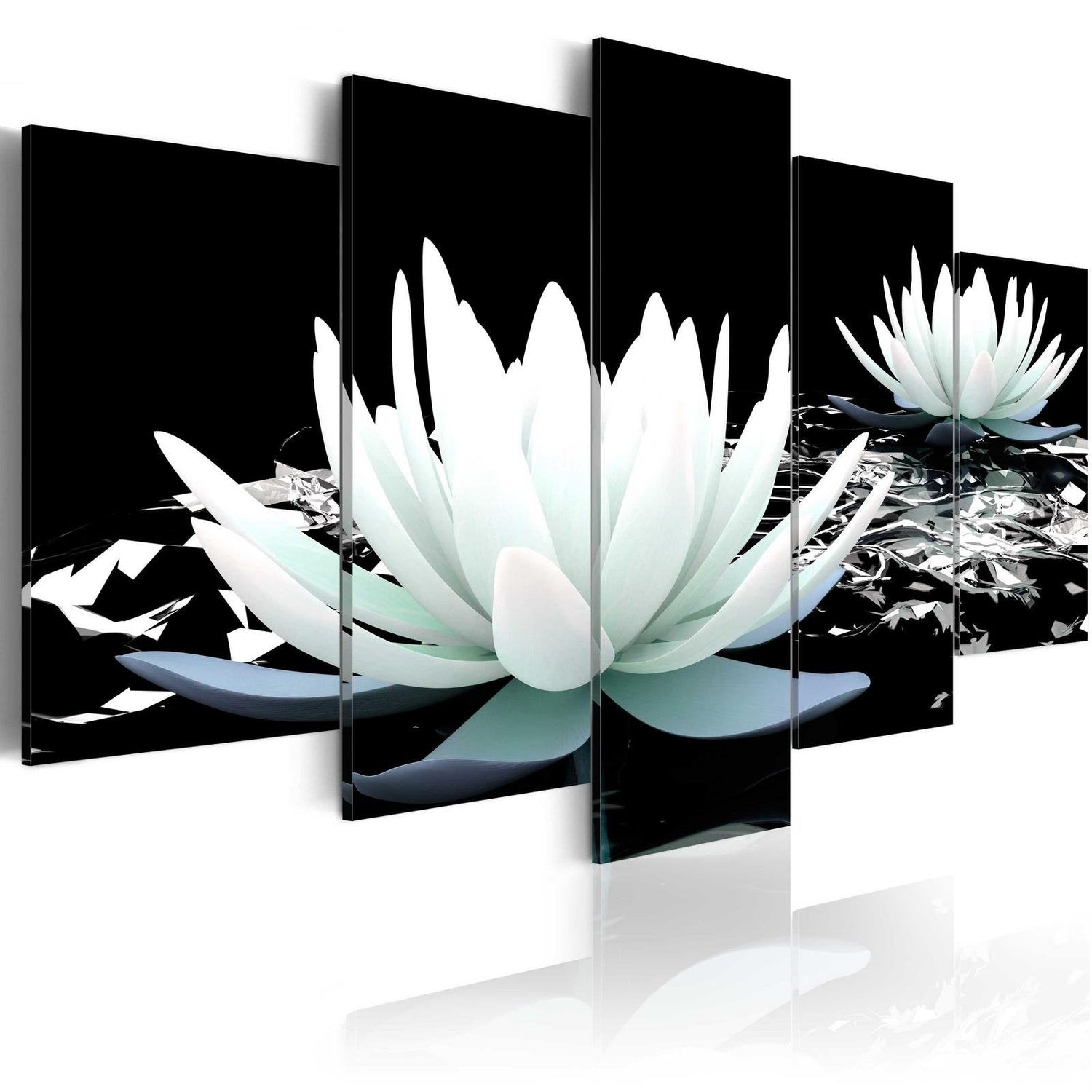 Stretched Canvas Floral Art - Alabaster Reflection-Tiptophomedecor