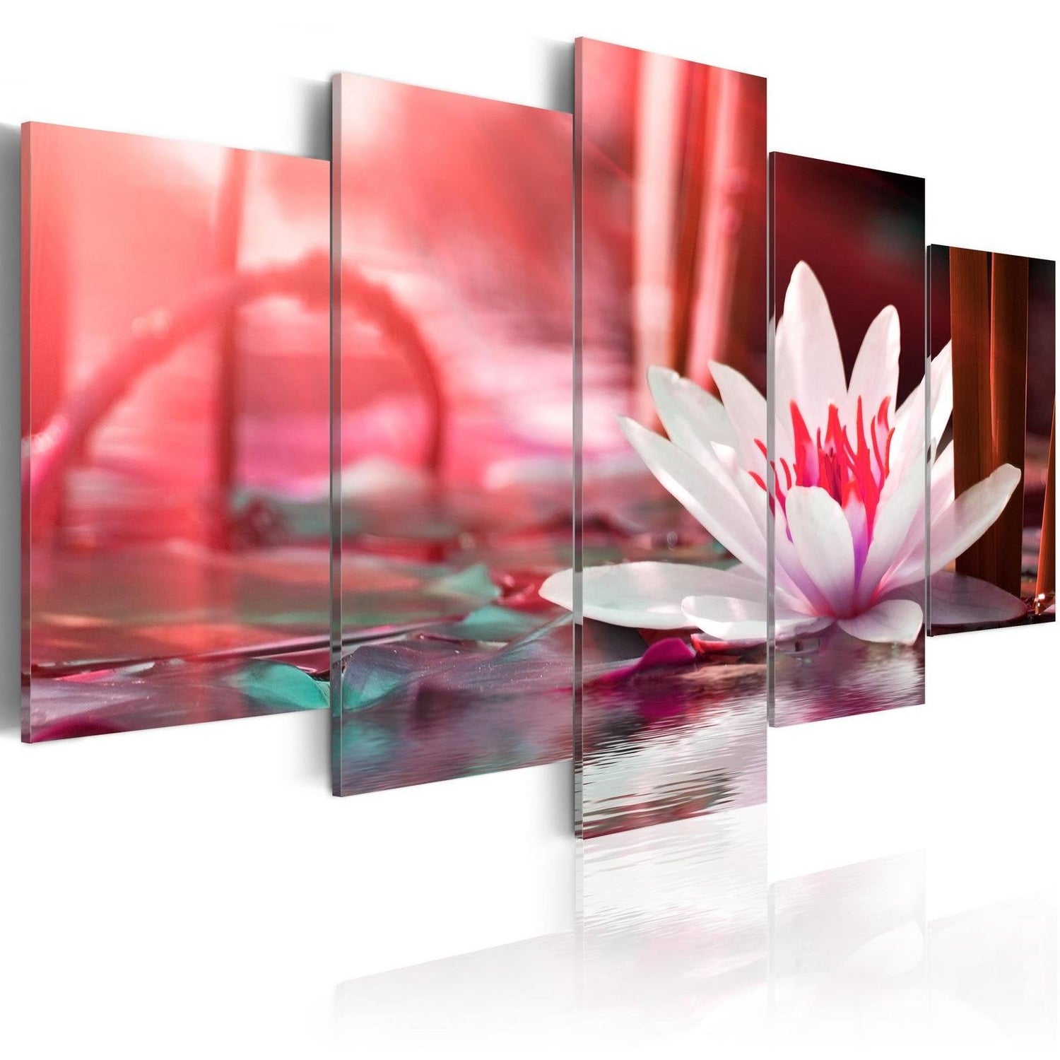 Stretched Canvas Floral Art - Amaranthine Lotus-Tiptophomedecor