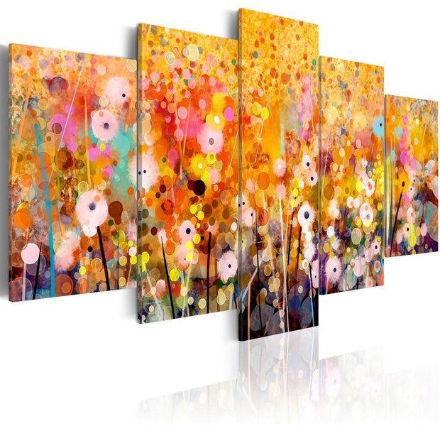 Stretched Canvas Floral Art - Amber Garden-Tiptophomedecor