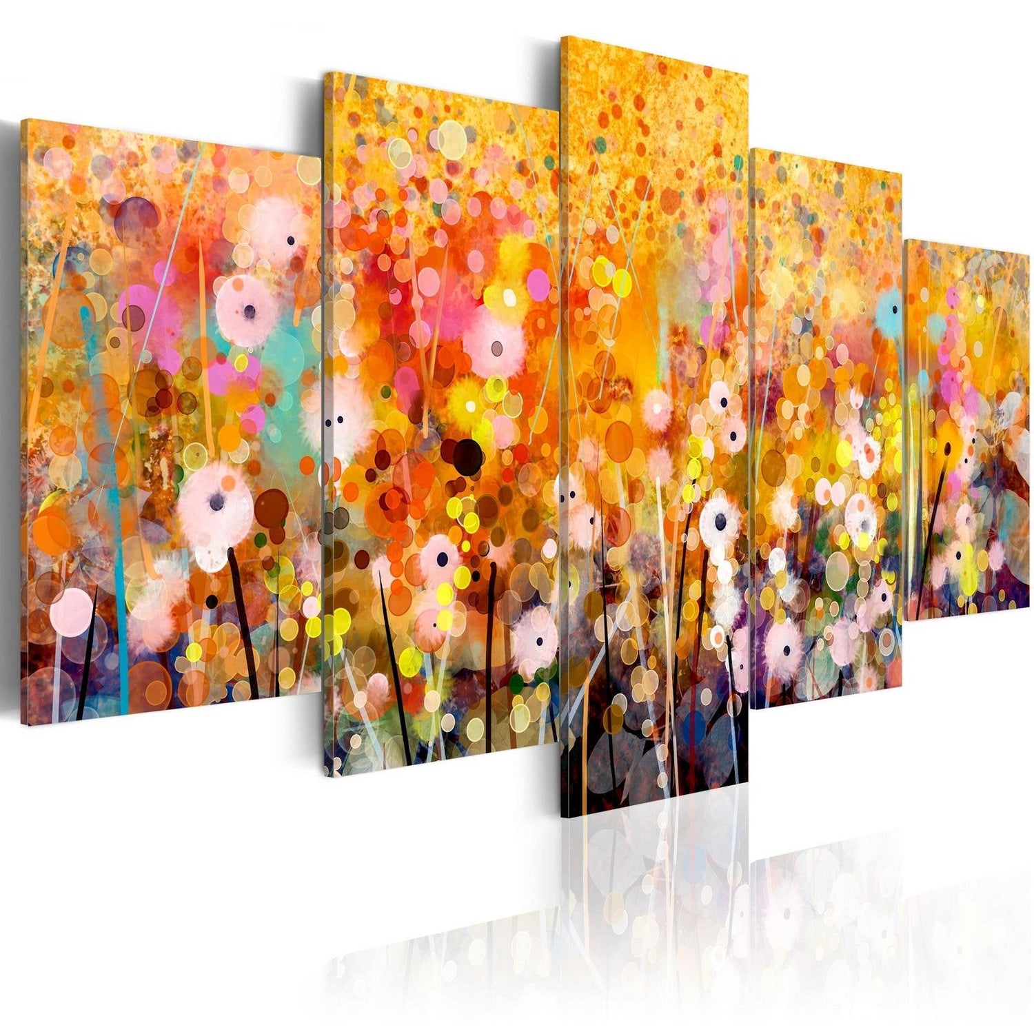 Stretched Canvas Floral Art - Amber Garden-Tiptophomedecor