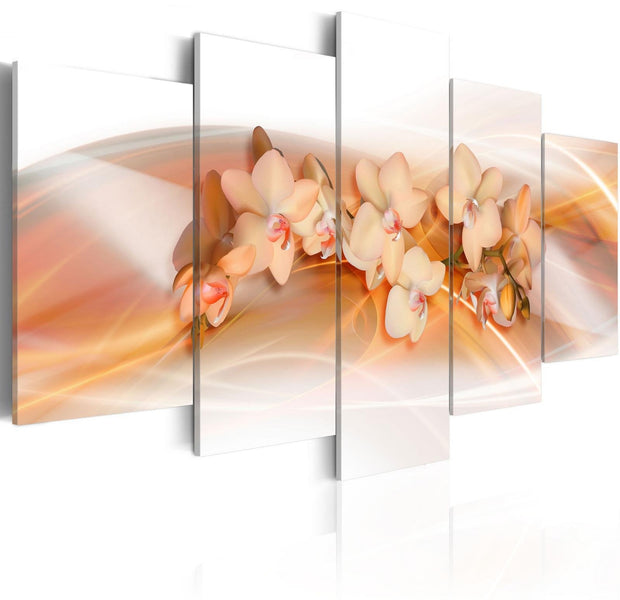 Stretched Canvas Floral Art - An Orchid, A Delicate Decoration-Tiptophomedecor