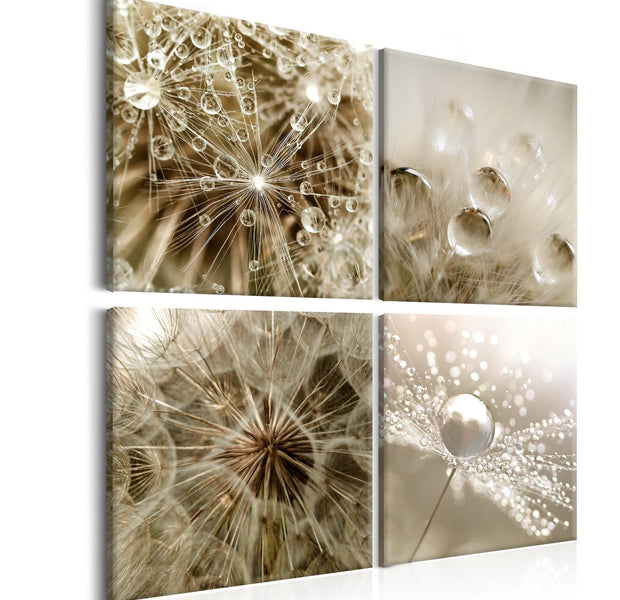 Stretched Canvas Floral Art - Beige Summer-Tiptophomedecor