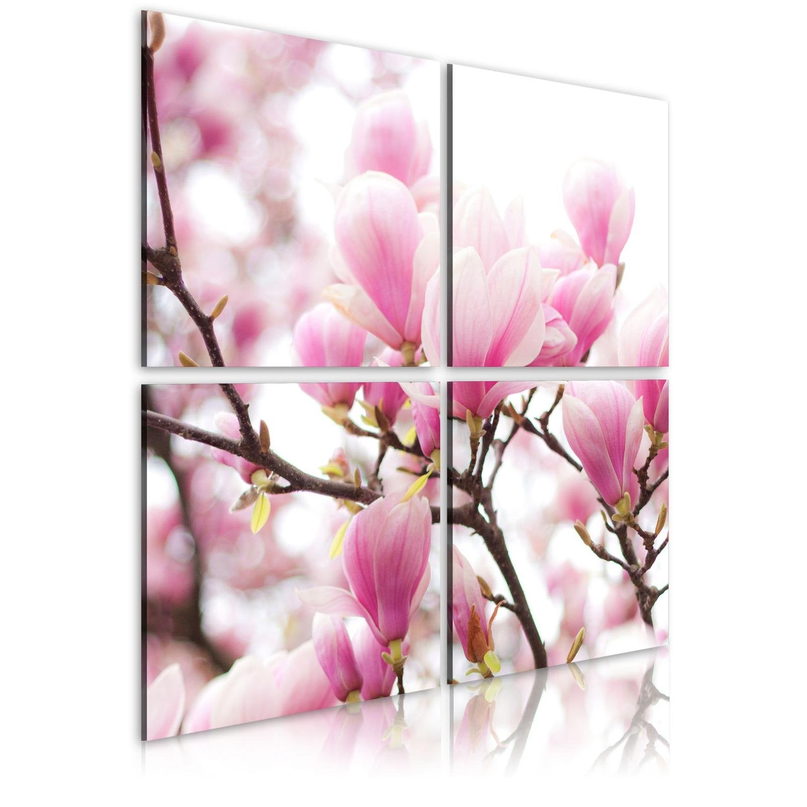 Stretched Canvas Floral Art - Blooming Magnolia Tree-Tiptophomedecor