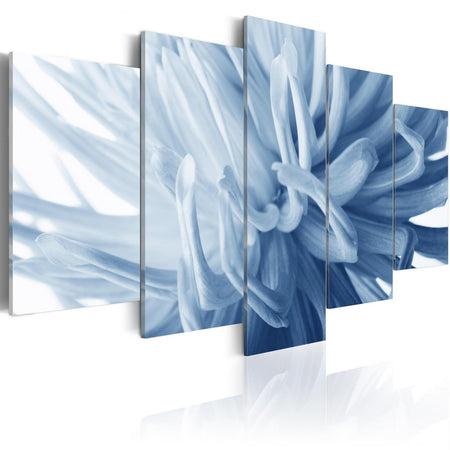 Stretched Canvas Floral Art - Blue Dahlia-Tiptophomedecor