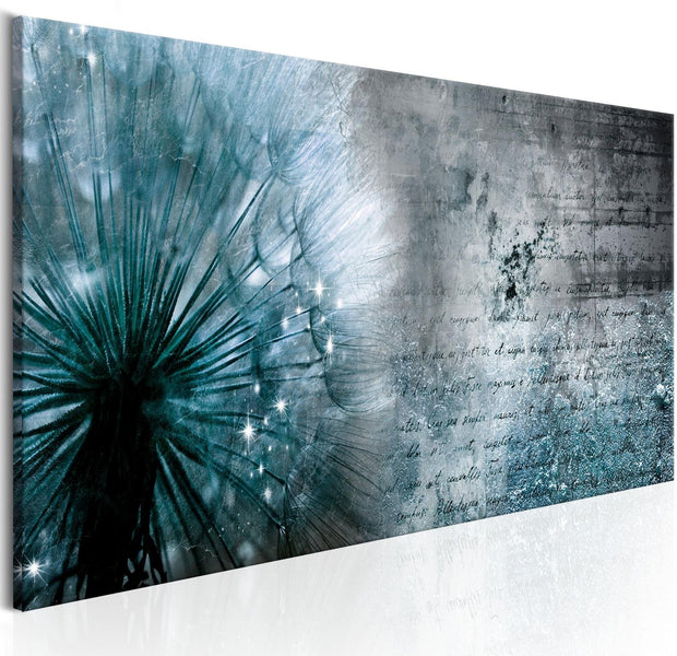 Stretched Canvas Floral Art - Blue Dandelion-Tiptophomedecor