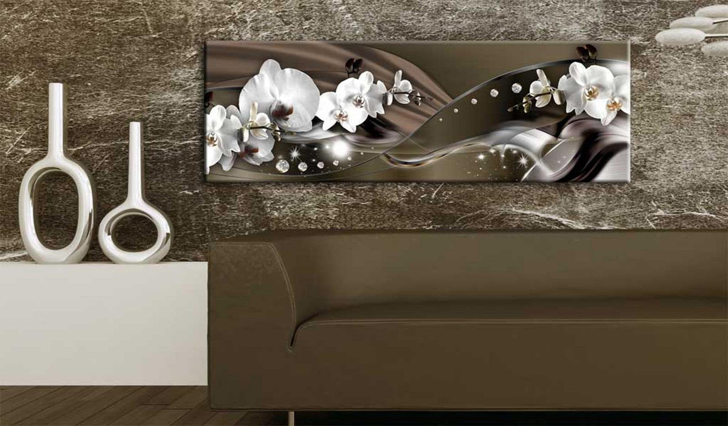Stretched Canvas Floral Art - Chocolate Dance Of Orchid-Tiptophomedecor