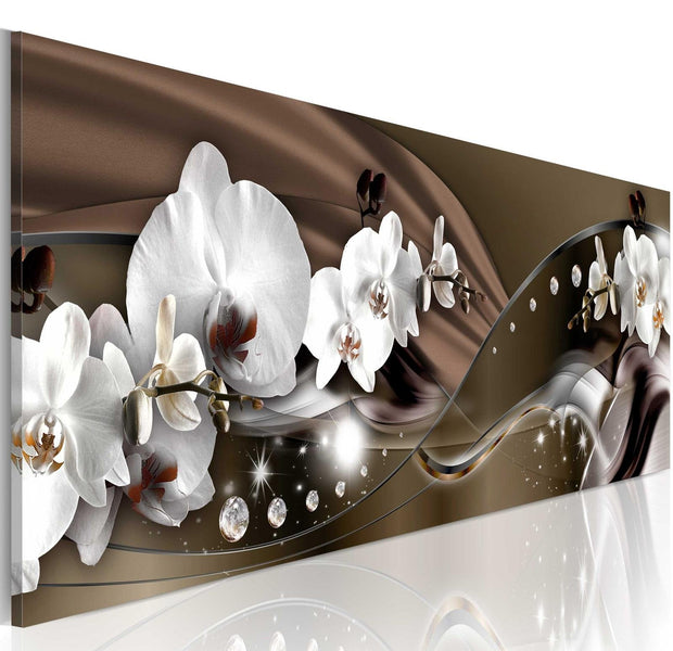 Stretched Canvas Floral Art - Chocolate Dance Of Orchid-Tiptophomedecor