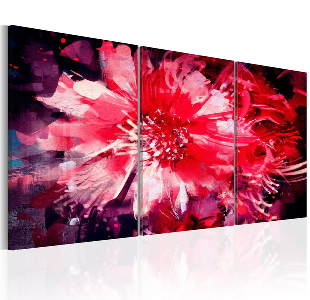 Stretched Canvas Floral Art - Crimson Flowers-Tiptophomedecor