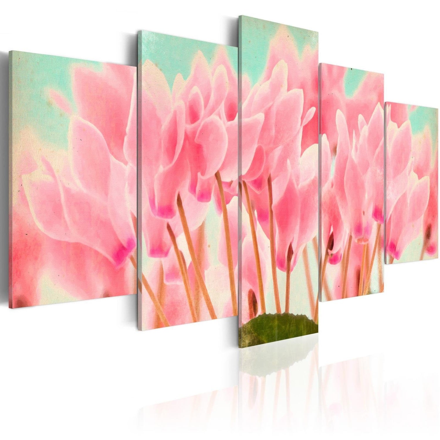 Stretched Canvas Floral Art - Cyclamen-Tiptophomedecor