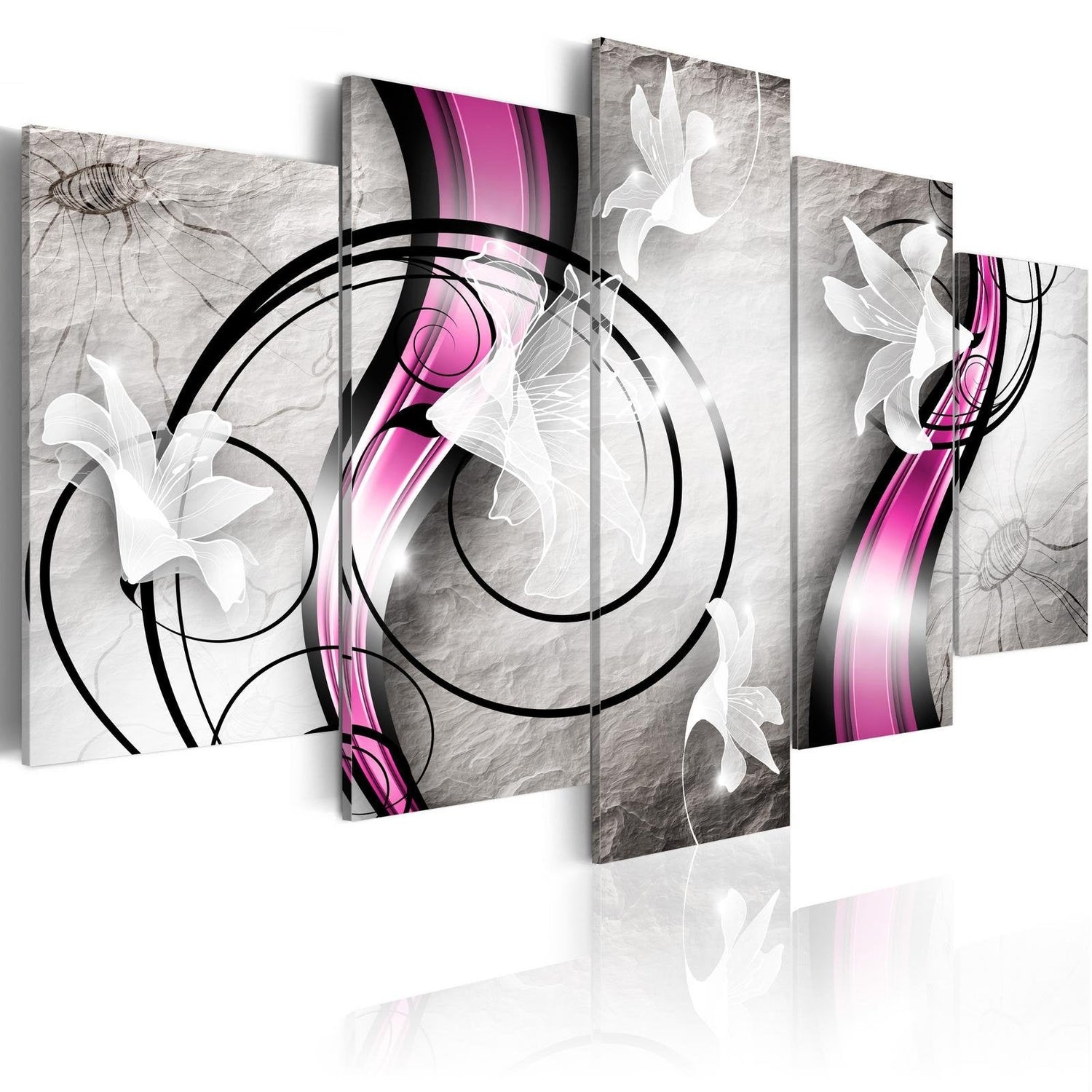 Stretched Canvas Floral Art - Dance Of Lily-Tiptophomedecor