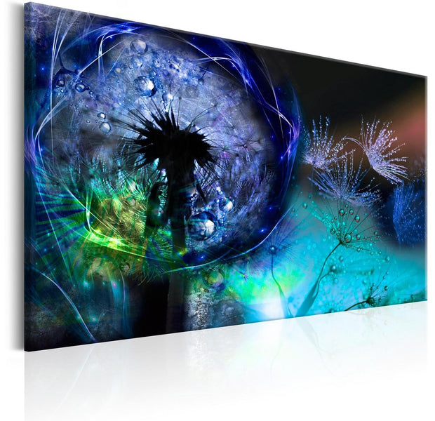 Stretched Canvas Floral Art - Dandelions: Blue Glow-Tiptophomedecor