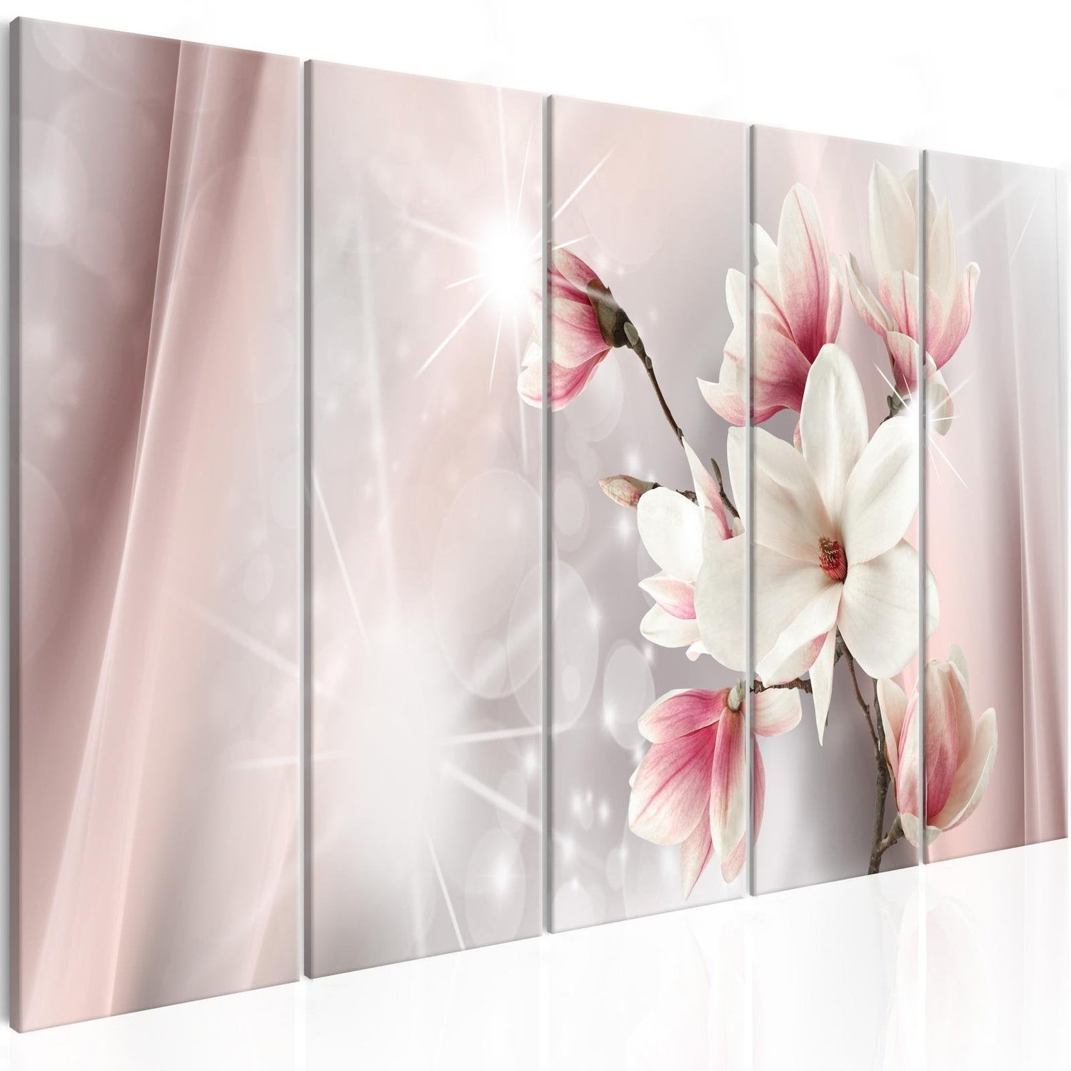 Stretched Canvas Floral Art - Dazzling Magnolias Narrow-Tiptophomedecor