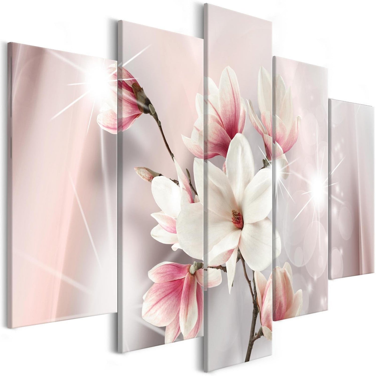 Stretched Canvas Floral Art - Dazzling Magnolias Wide-Tiptophomedecor