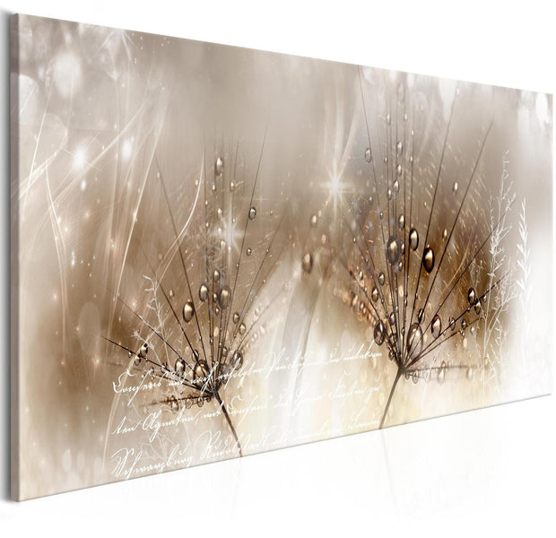 Stretched Canvas Floral Art - Drops Of Dew Brown Narrow-Tiptophomedecor