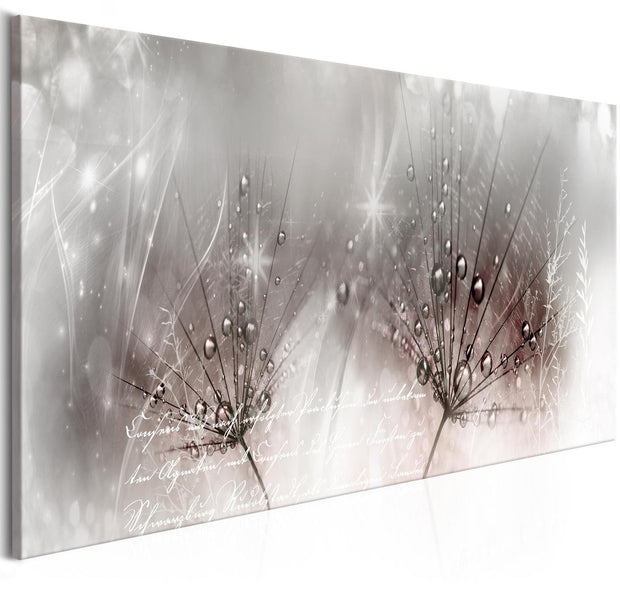 Stretched Canvas Floral Art - Drops Of Dew Pink Narrow-Tiptophomedecor