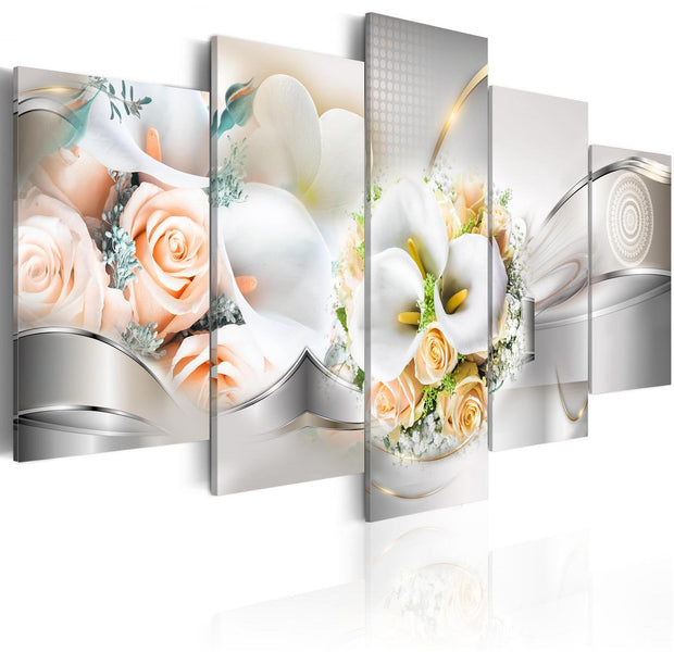 Stretched Canvas Floral Art - Elegant Composition-Tiptophomedecor