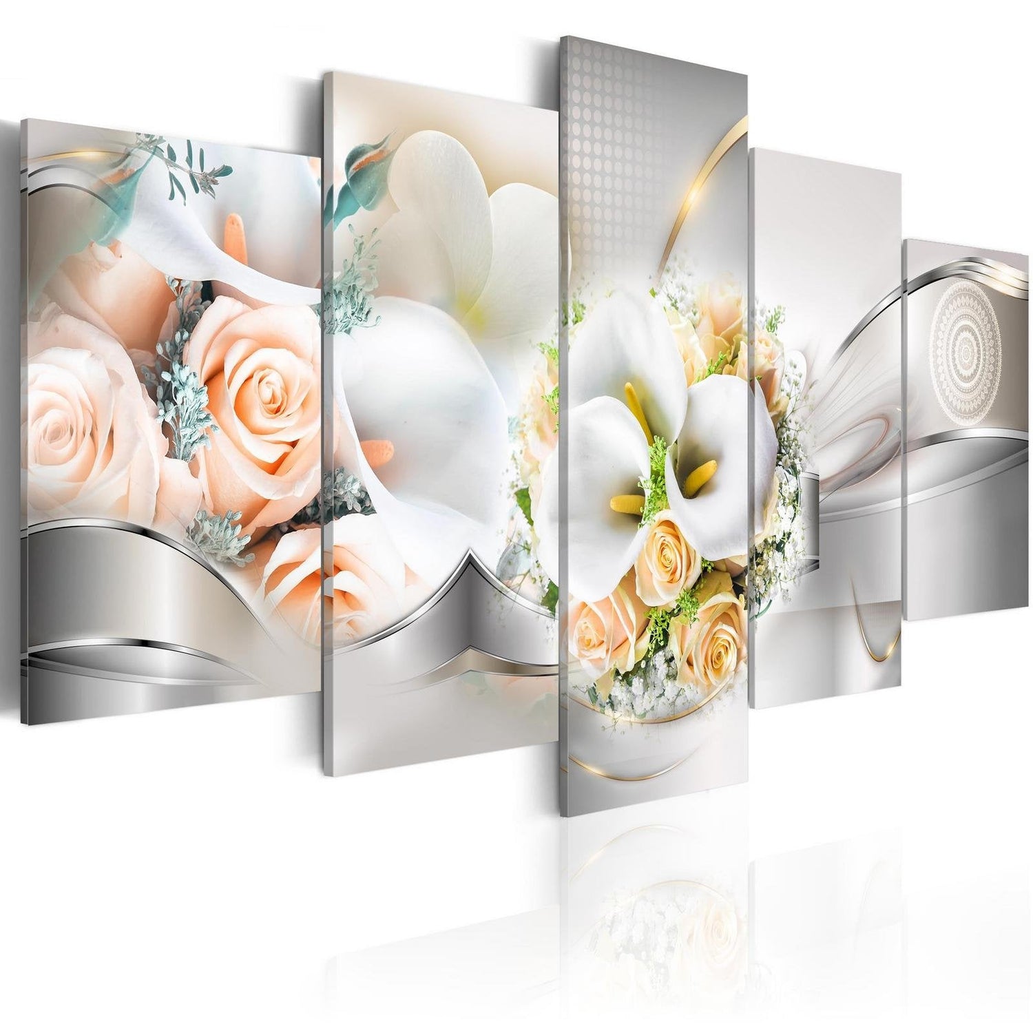 Stretched Canvas Floral Art - Elegant Composition-Tiptophomedecor
