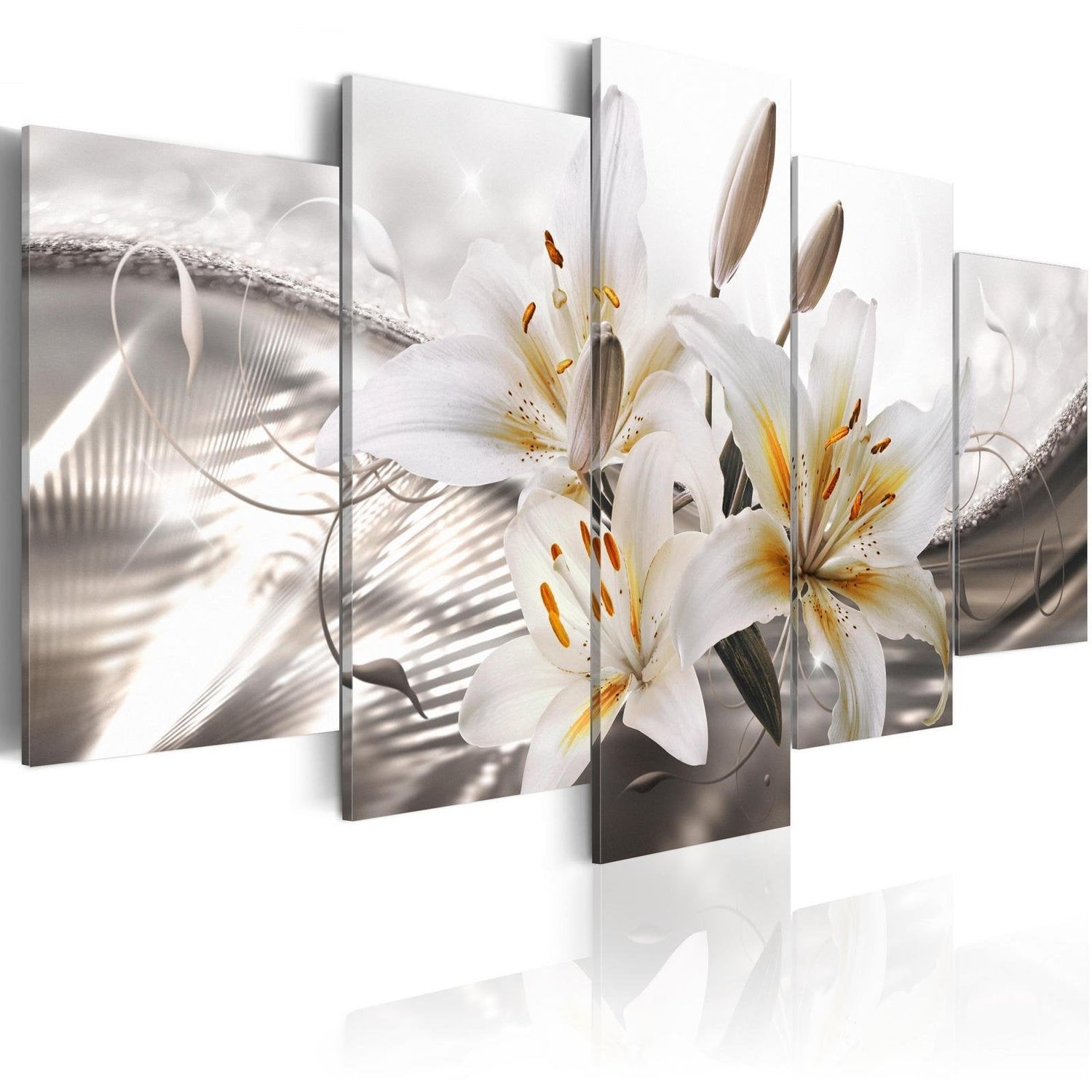 Stretched Canvas Floral Art - Ethereal Elegance-Tiptophomedecor