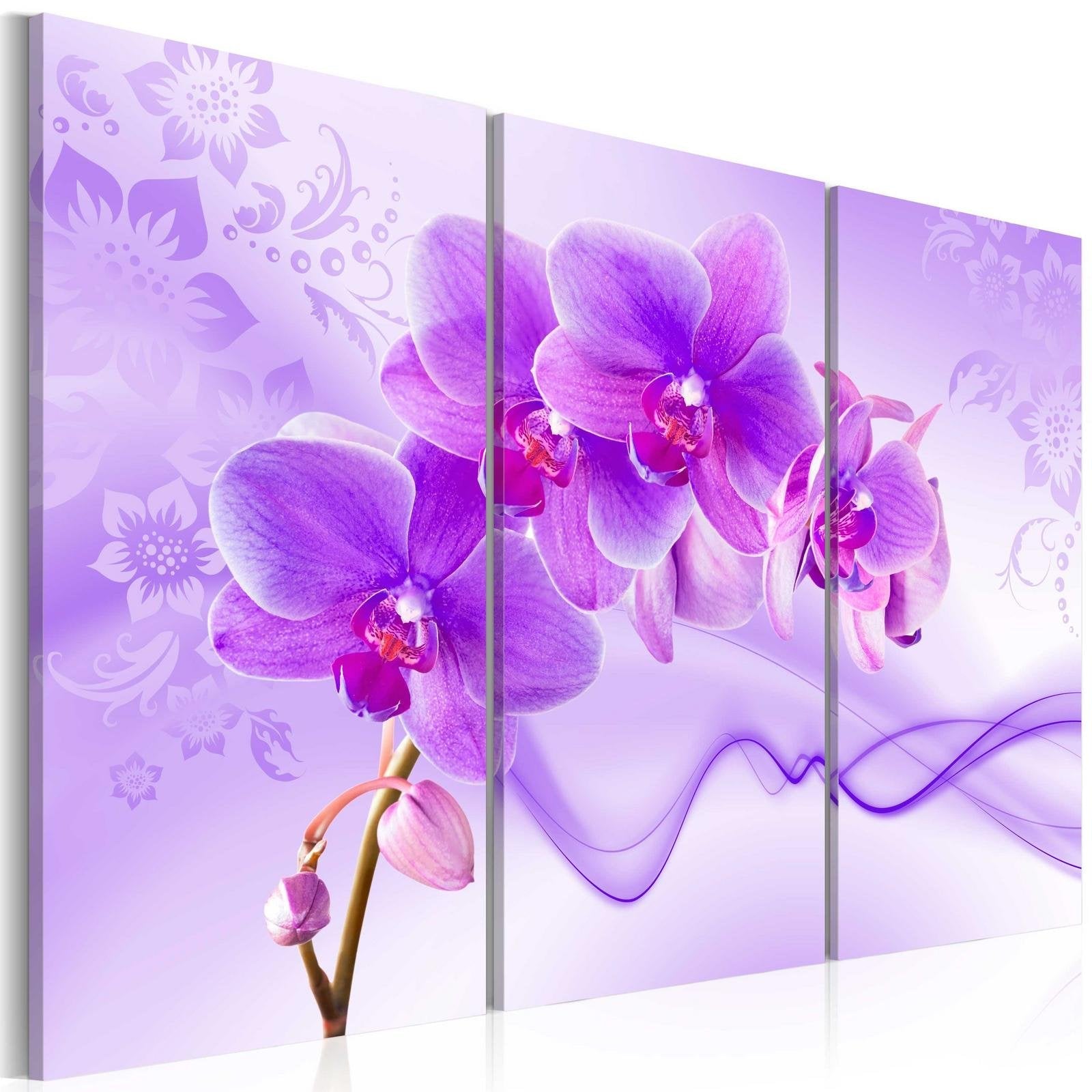 Stretched Canvas Floral Art - Ethereal Orchid - Violet-Tiptophomedecor