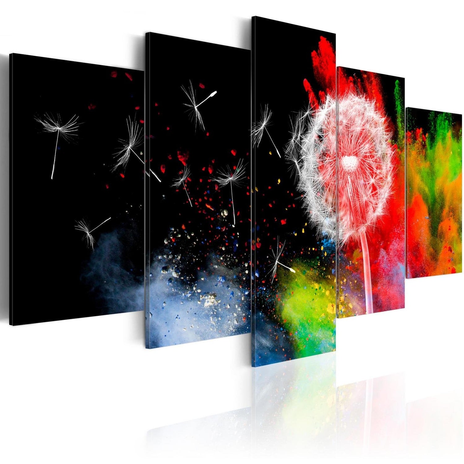 Stretched Canvas Floral Art - Festival Of Colours-Tiptophomedecor