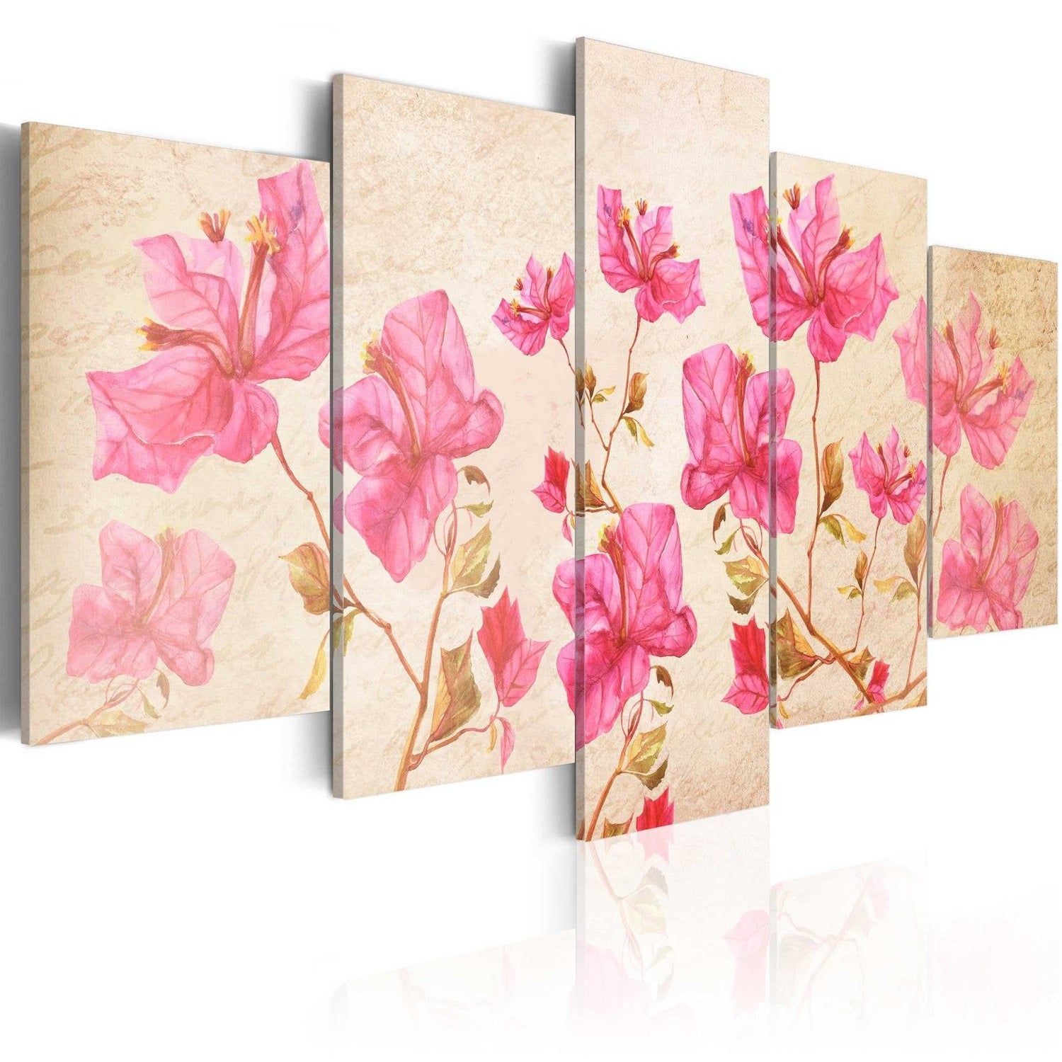 Stretched Canvas Floral Art - Flowers In Pink-Tiptophomedecor