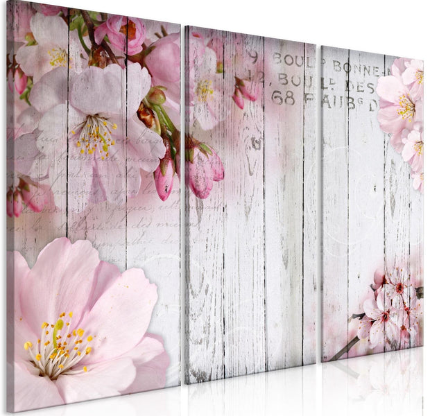 Stretched Canvas Floral Art - Flowers On Boards-Tiptophomedecor